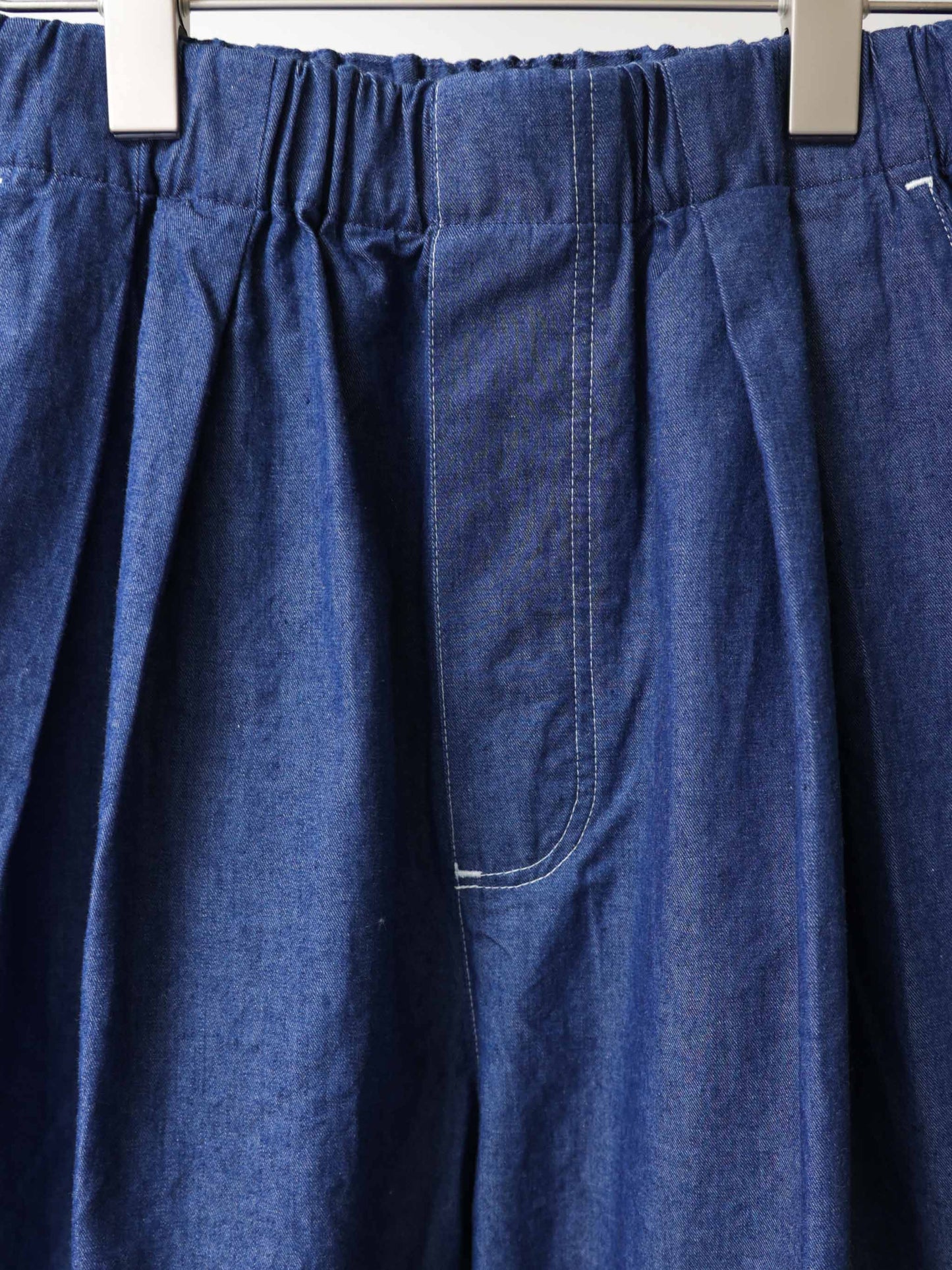 denim tuck wide easy pants
