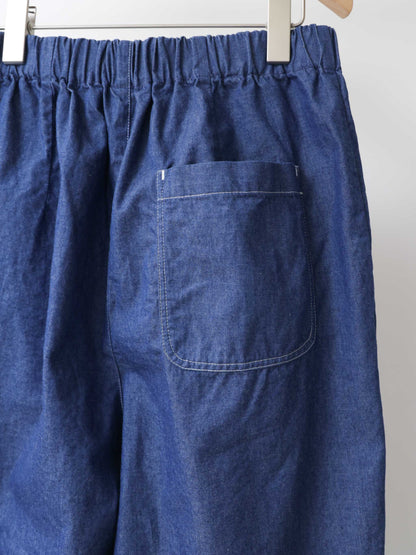 denim tuck wide easy pants