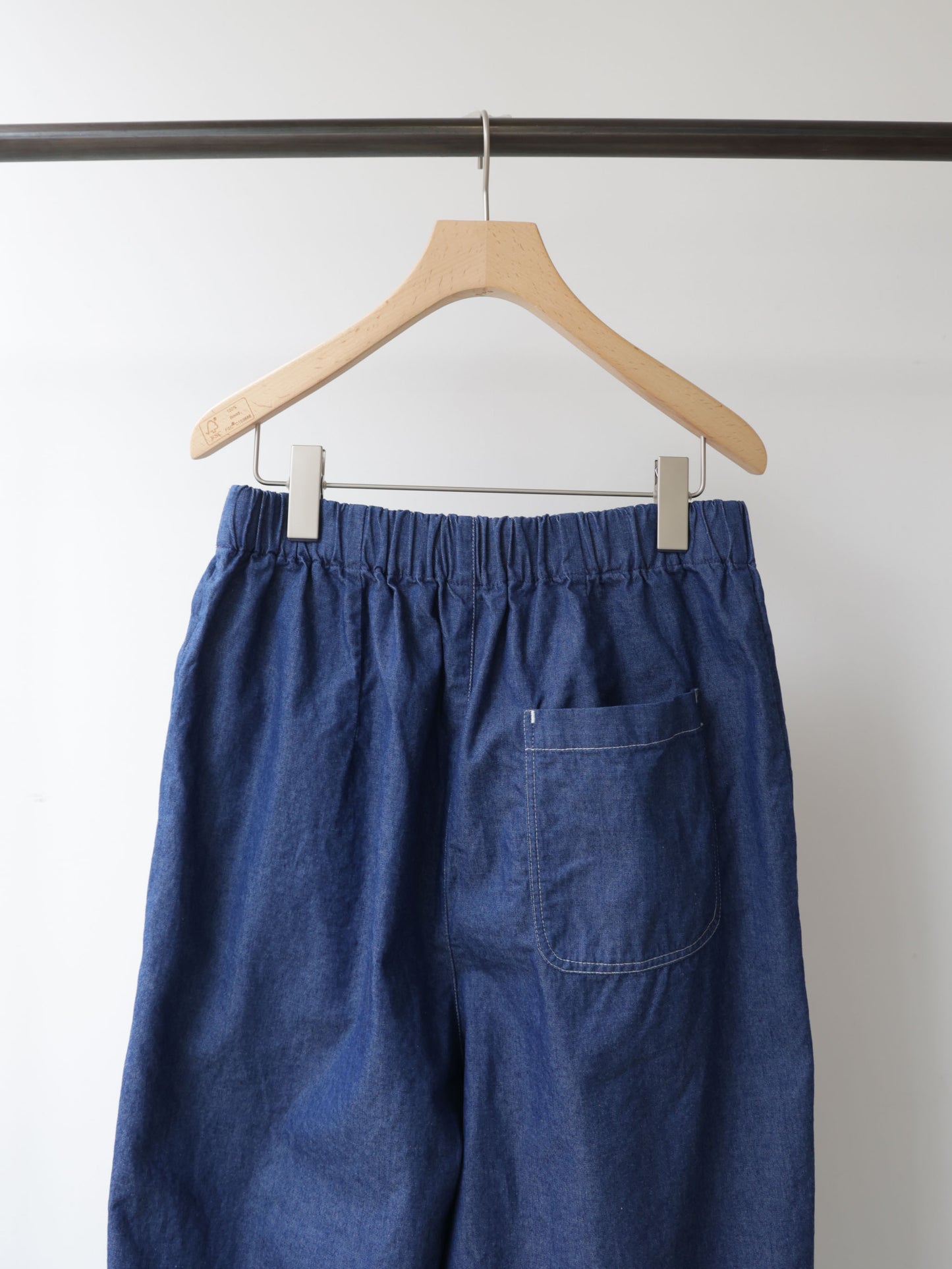 denim tuck wide easy pants