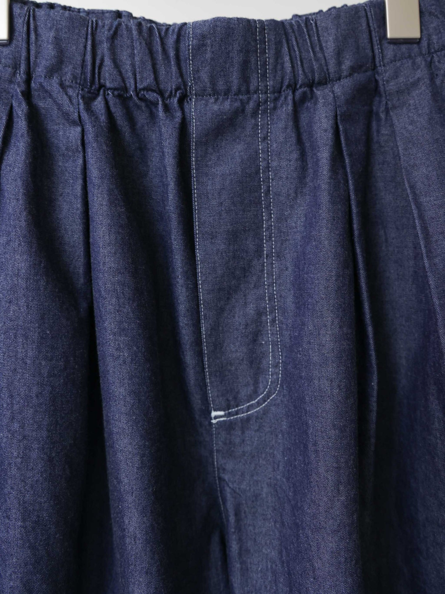 denim tuck wide easy pants