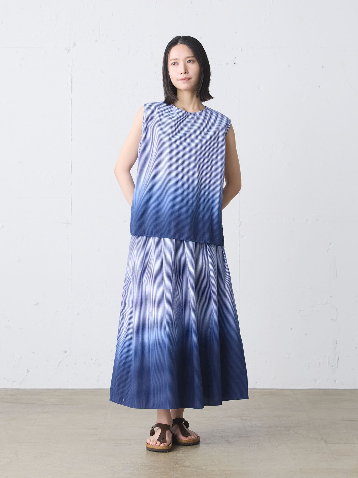 gradation dye flare skirt