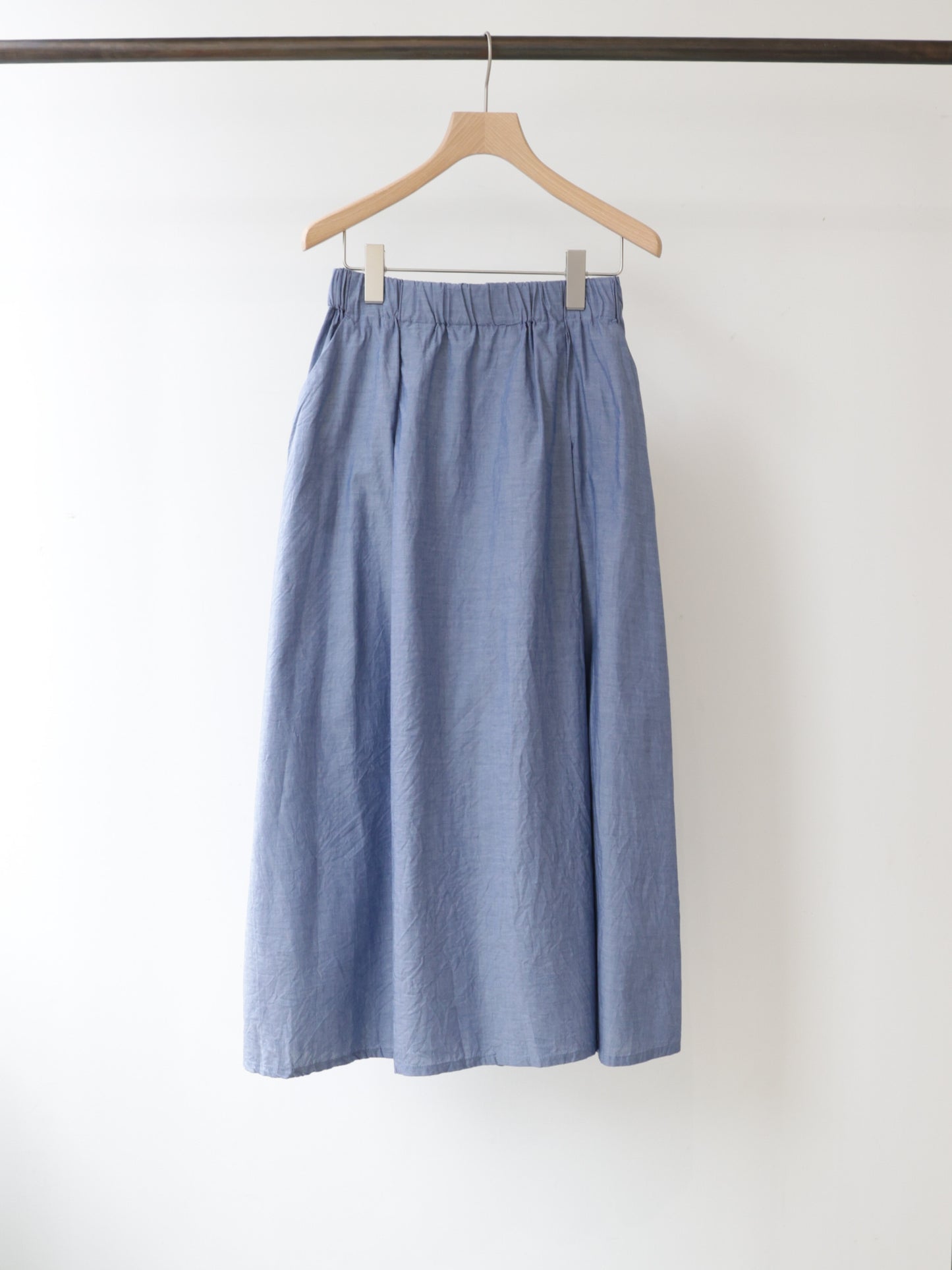 chambray tuck skirt