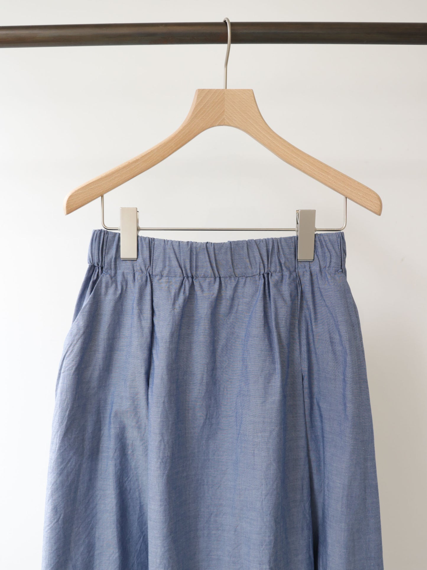 chambray tuck skirt