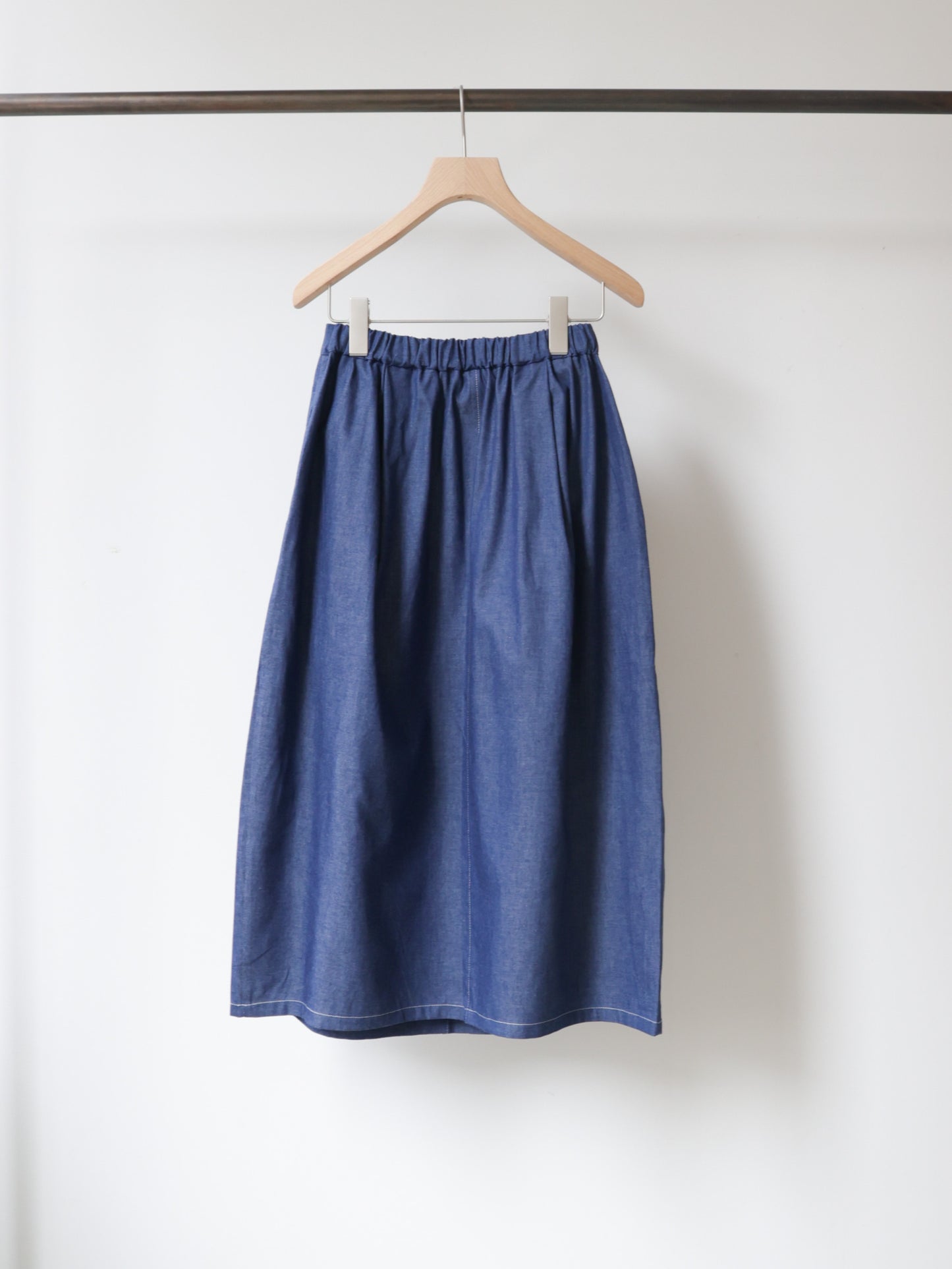 light denim cocoon skirt