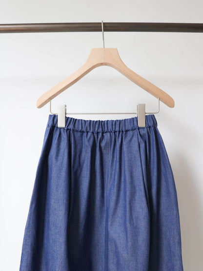 light denim cocoon skirt