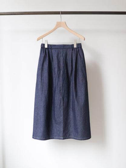 light denim cocoon skirt