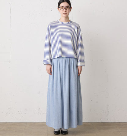 chambray gather skirt