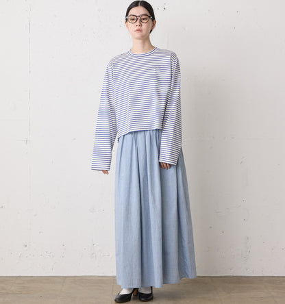 chambray gather skirt