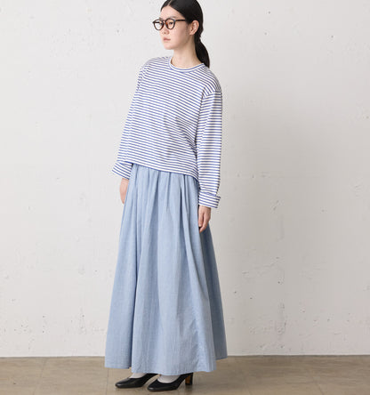 chambray gather skirt