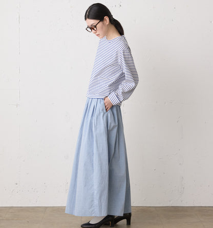 chambray gather skirt