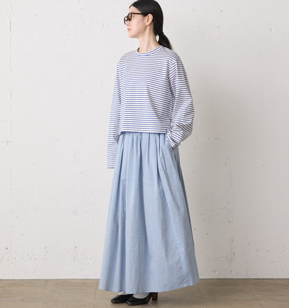 chambray gather skirt