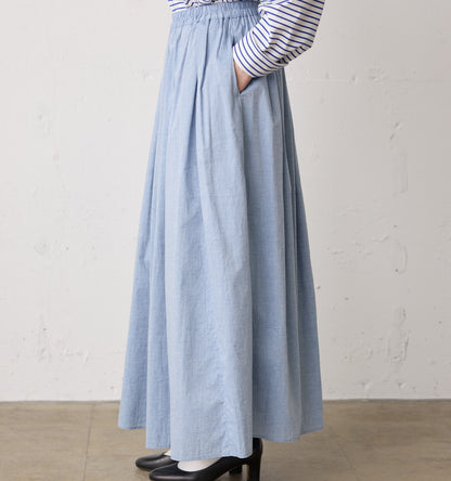 chambray gather skirt