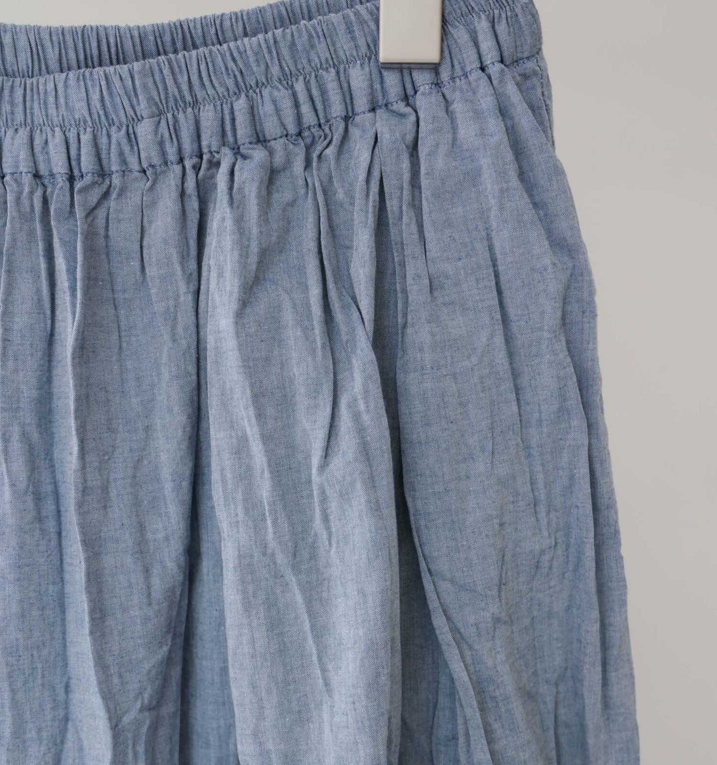 chambray gather skirt