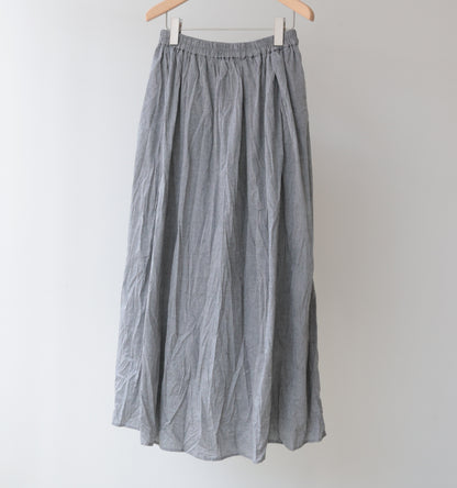 chambray gather skirt