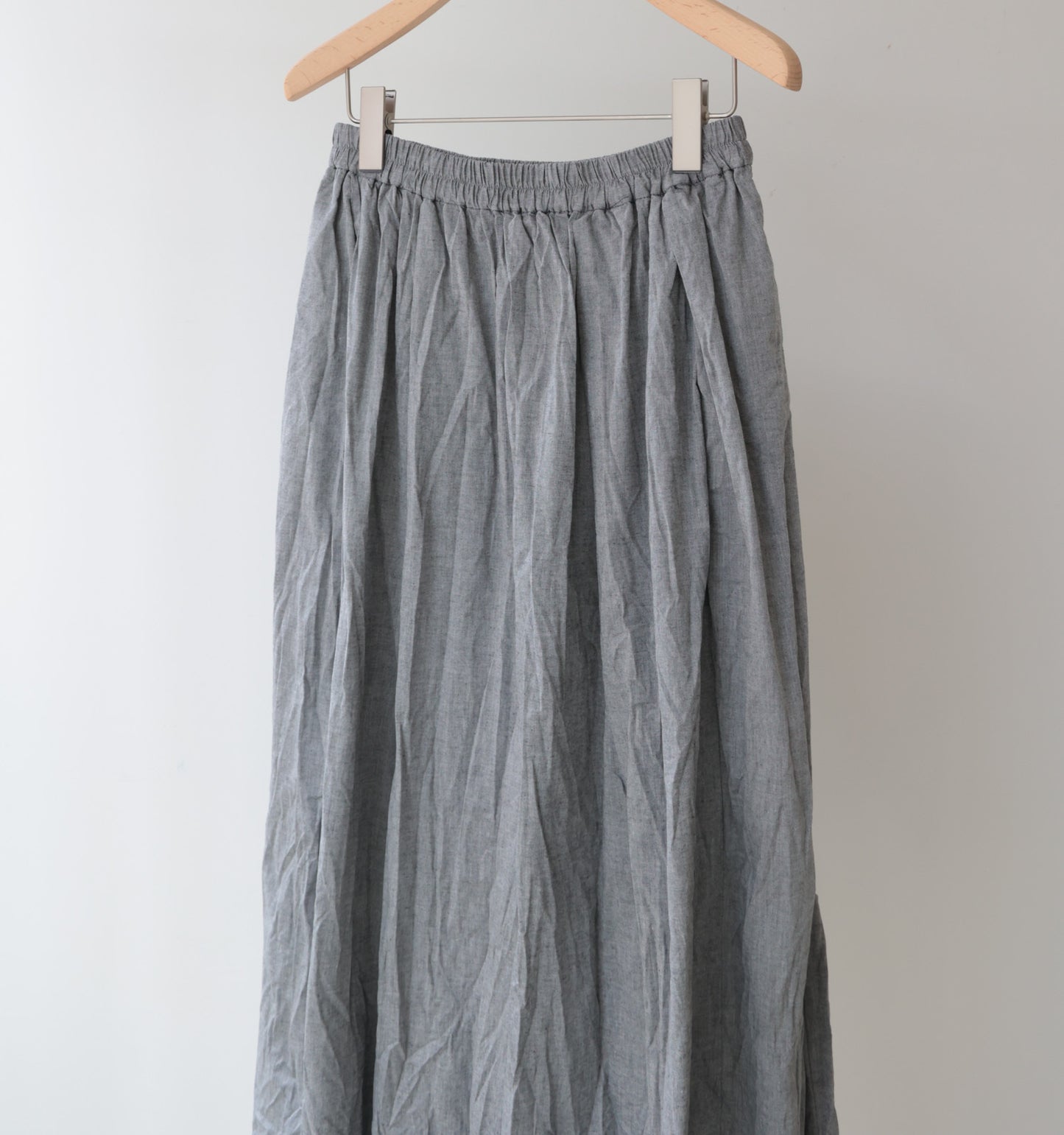 chambray gather skirt