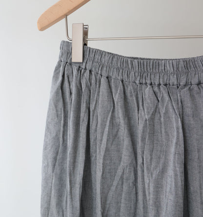 chambray gather skirt