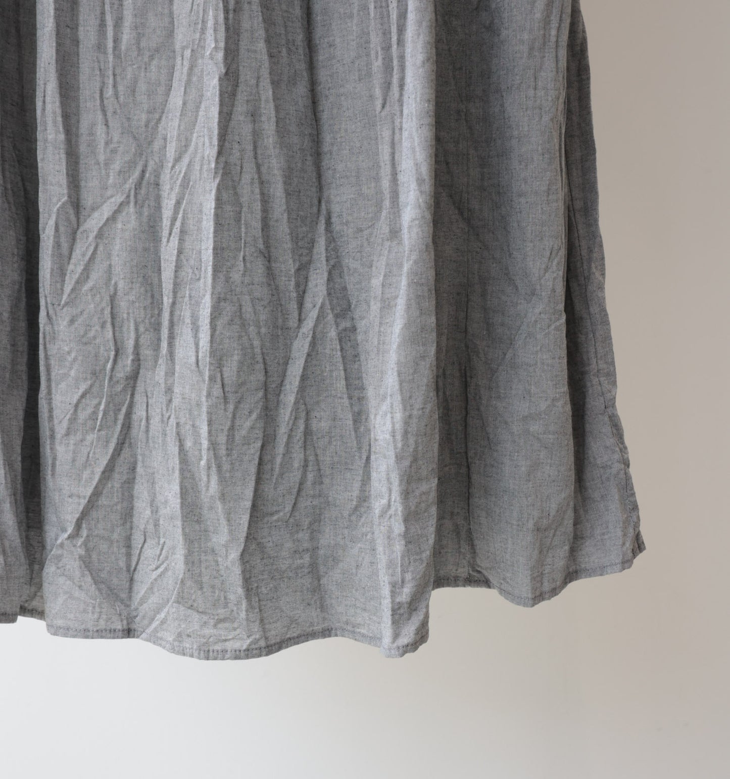 chambray gather skirt