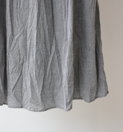 chambray gather skirt