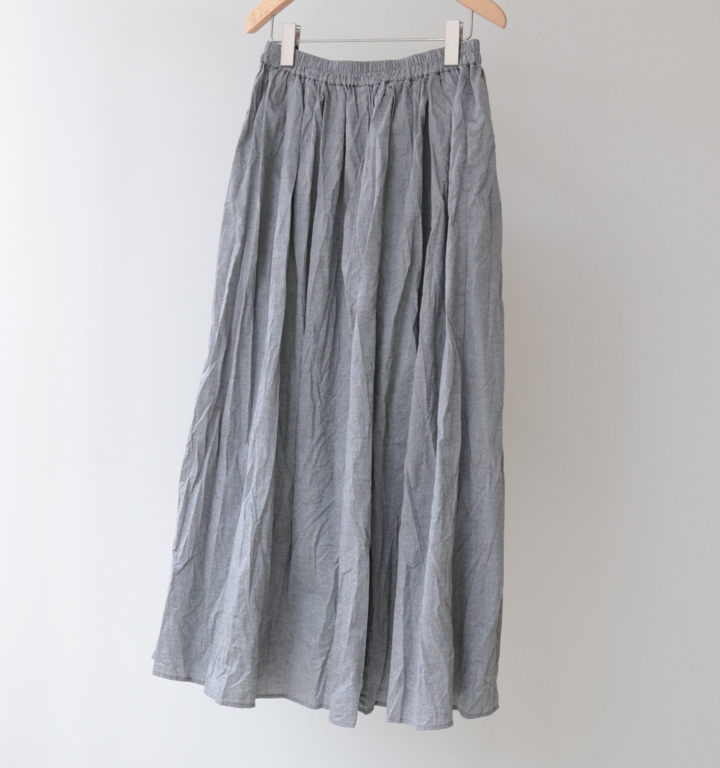 chambray gather skirt