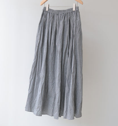 chambray gather skirt