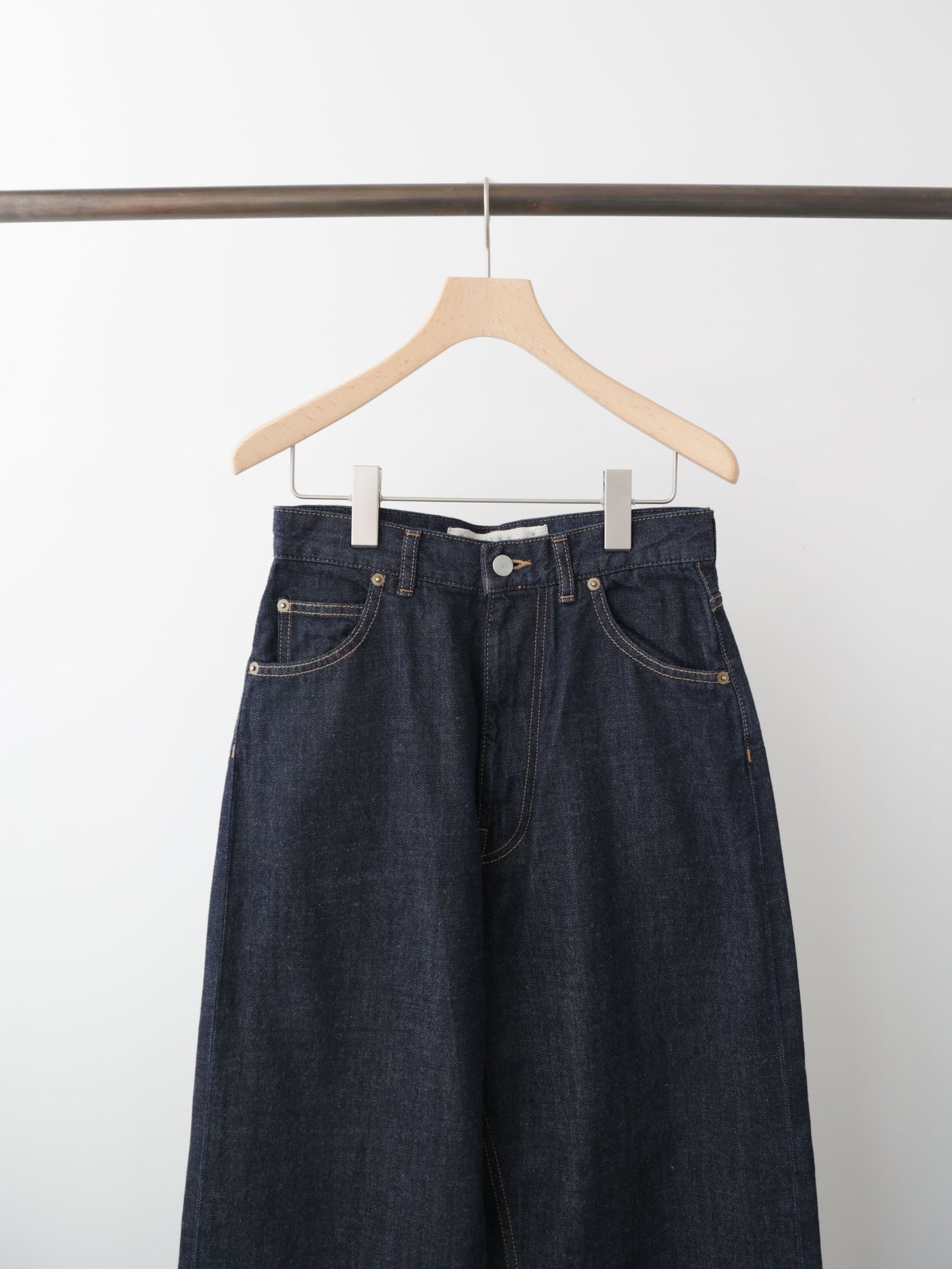 high waist straight denim