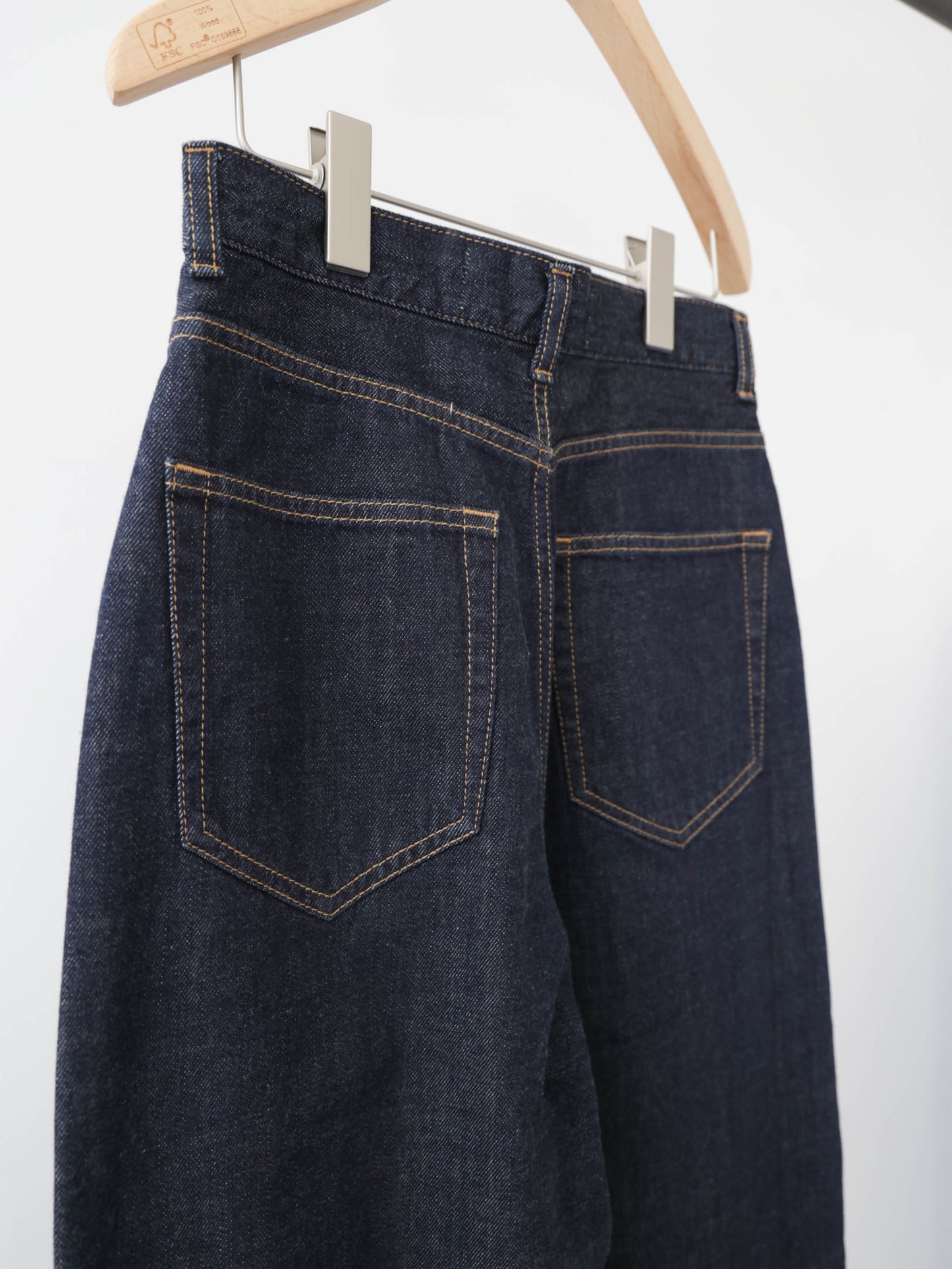 high waist straight denim