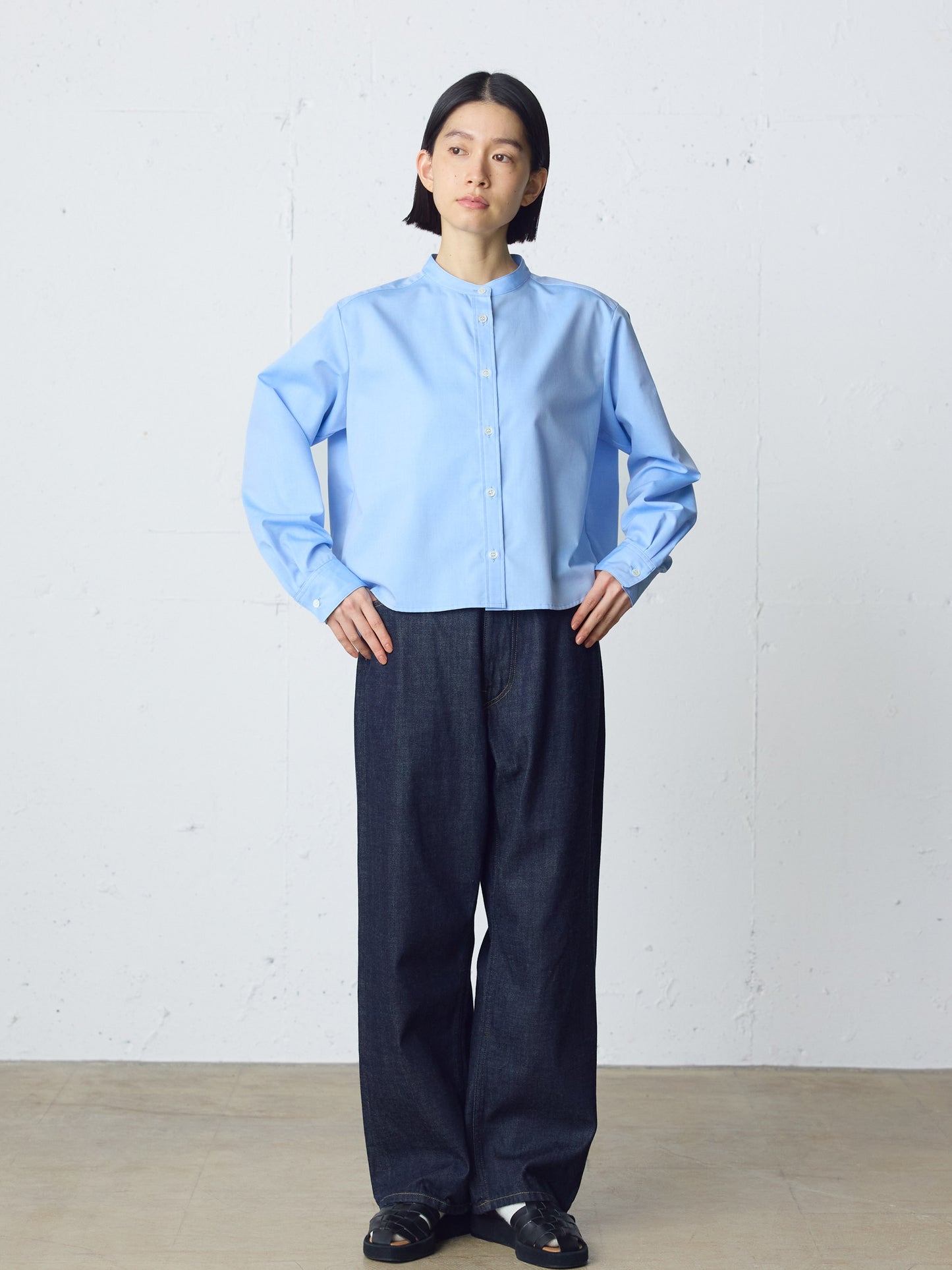 high waist straight denim