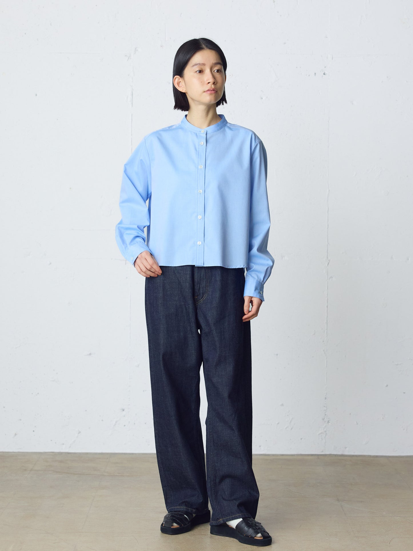 high waist straight denim