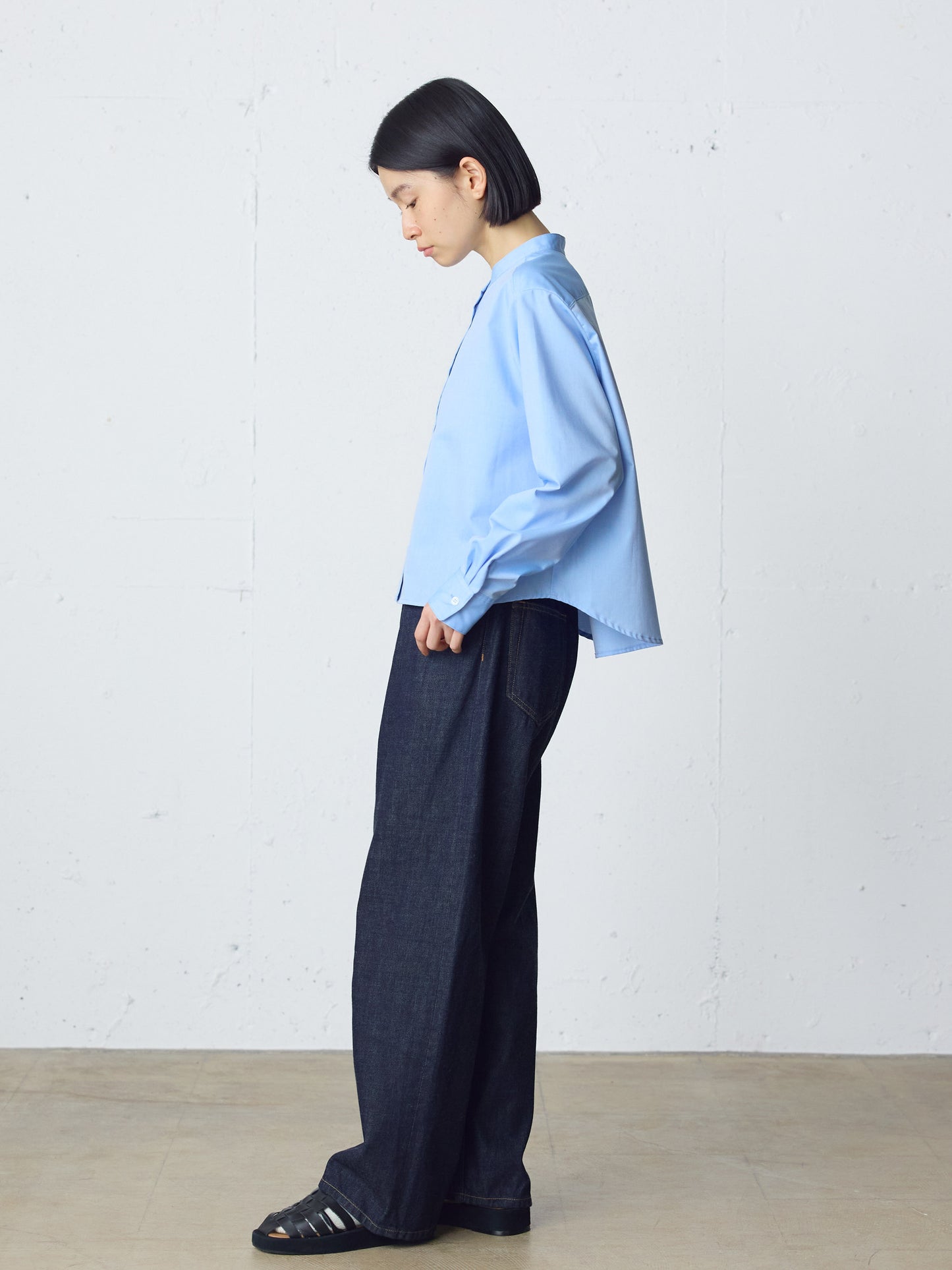 high waist straight denim