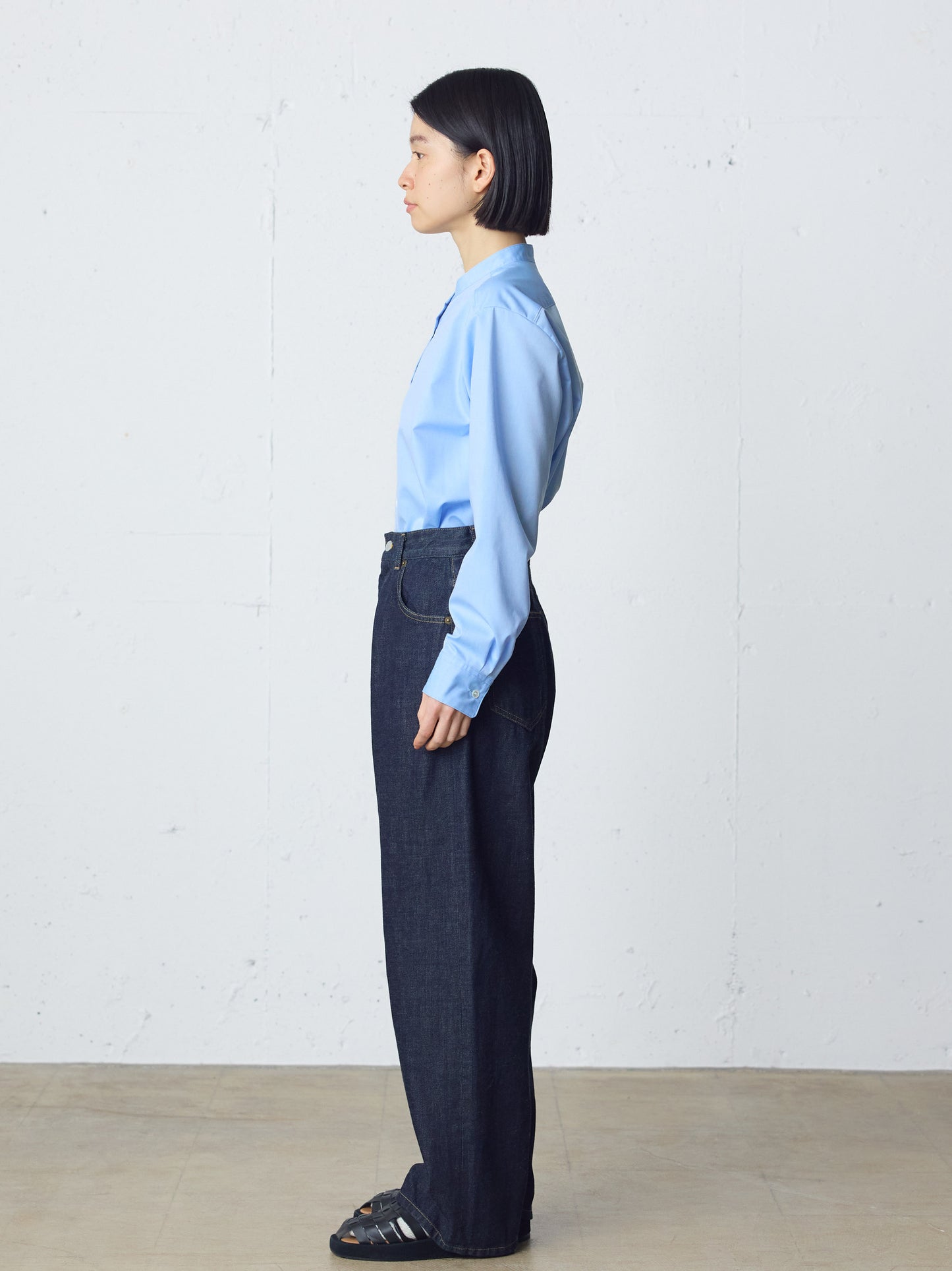 high waist straight denim