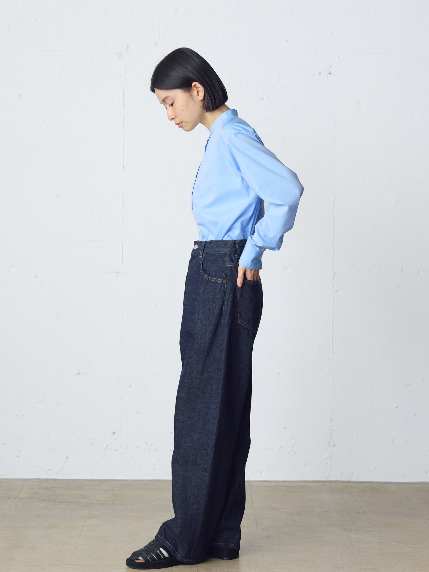high waist straight denim
