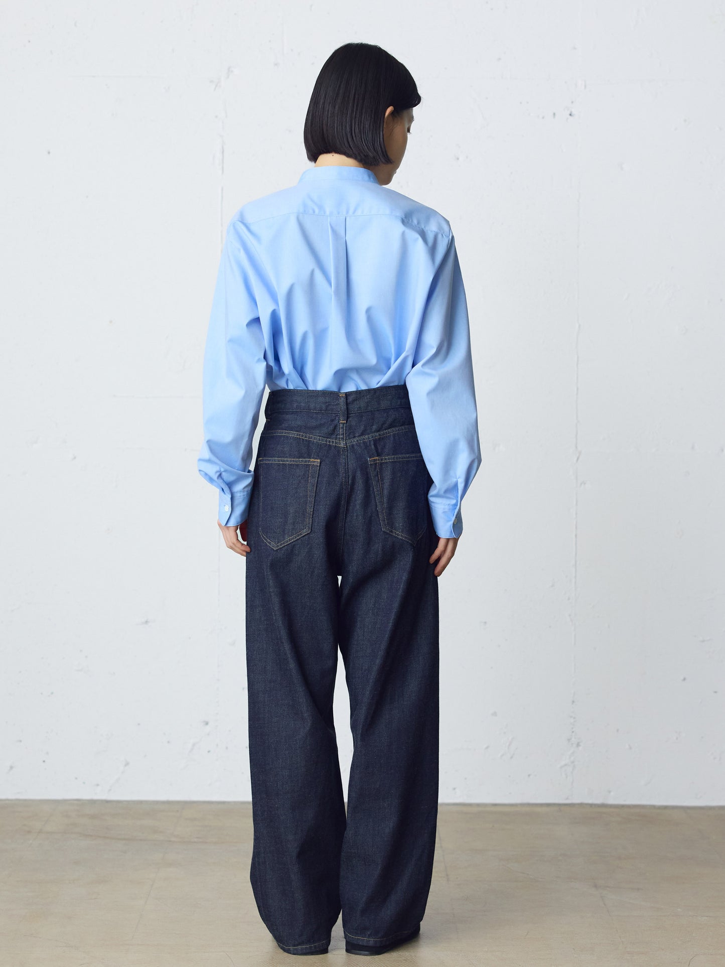 high waist straight denim