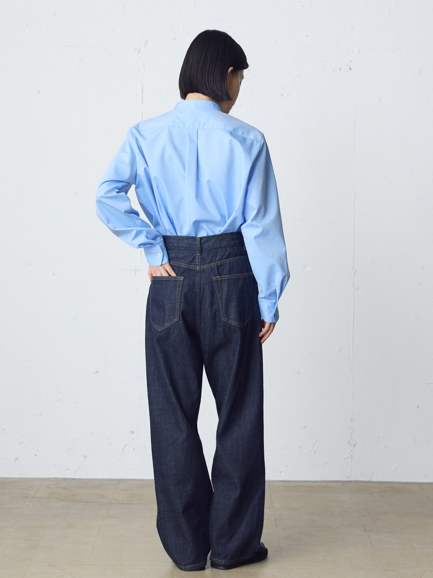 high waist straight denim