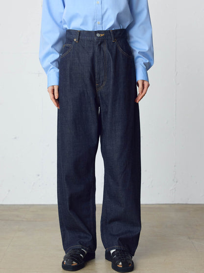 high waist straight denim