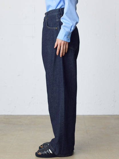 high waist straight denim