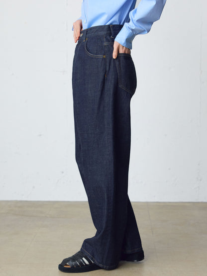 high waist straight denim
