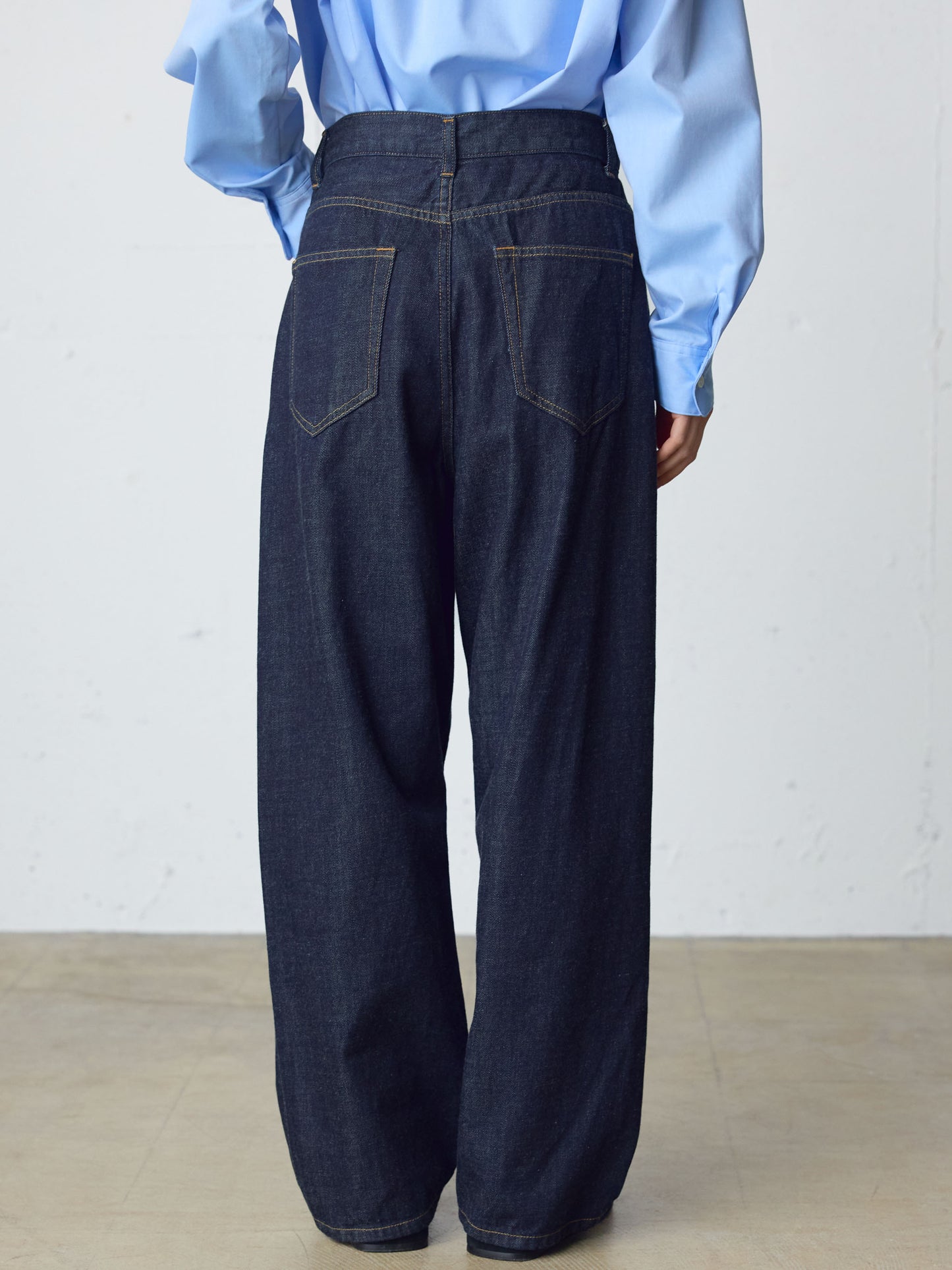 high waist straight denim