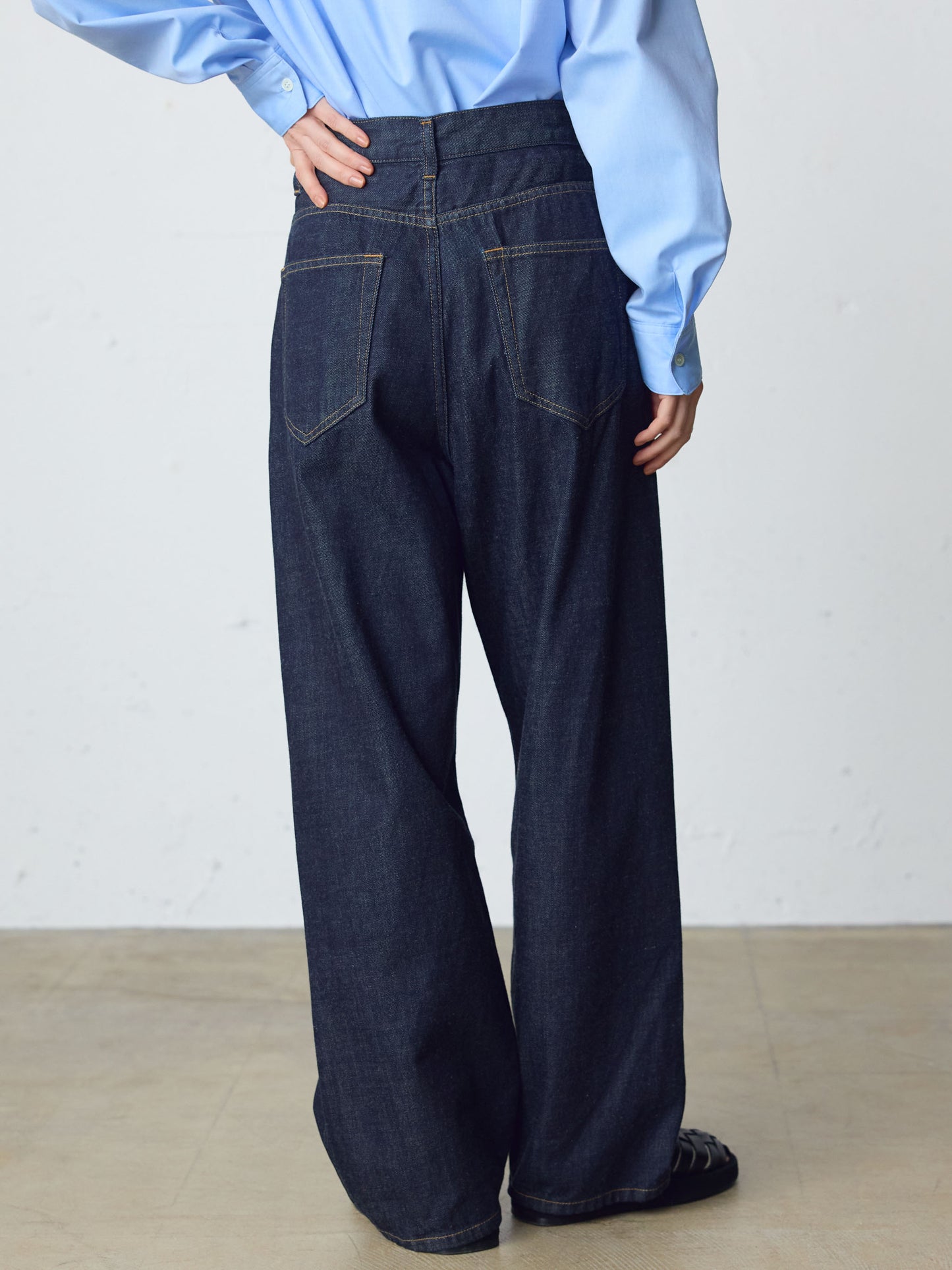 high waist straight denim