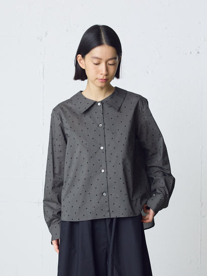 flat collar dots shirt