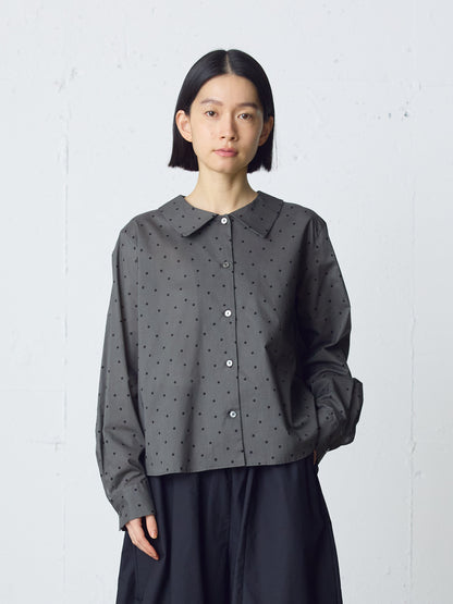 flat collar dots shirt