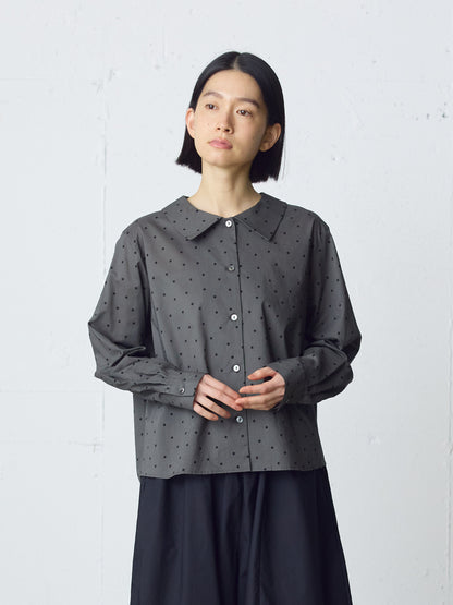 flat collar dots shirt