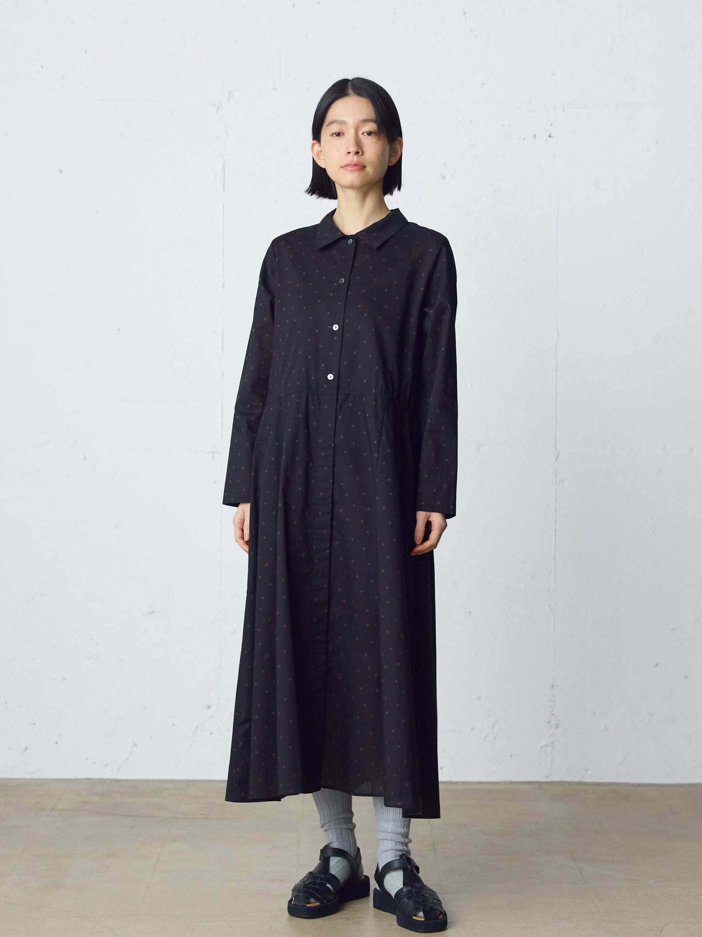 waist switching dots one-piece