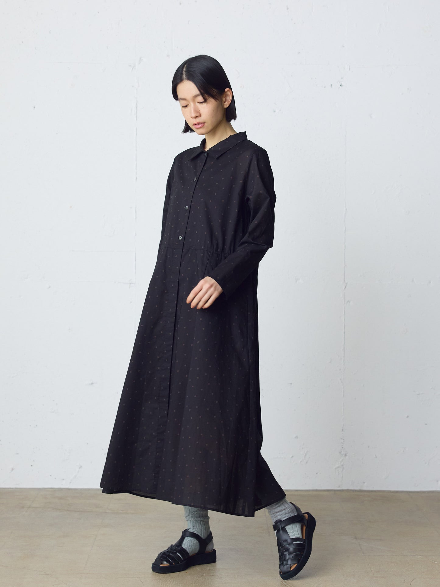 waist switching dots one-piece