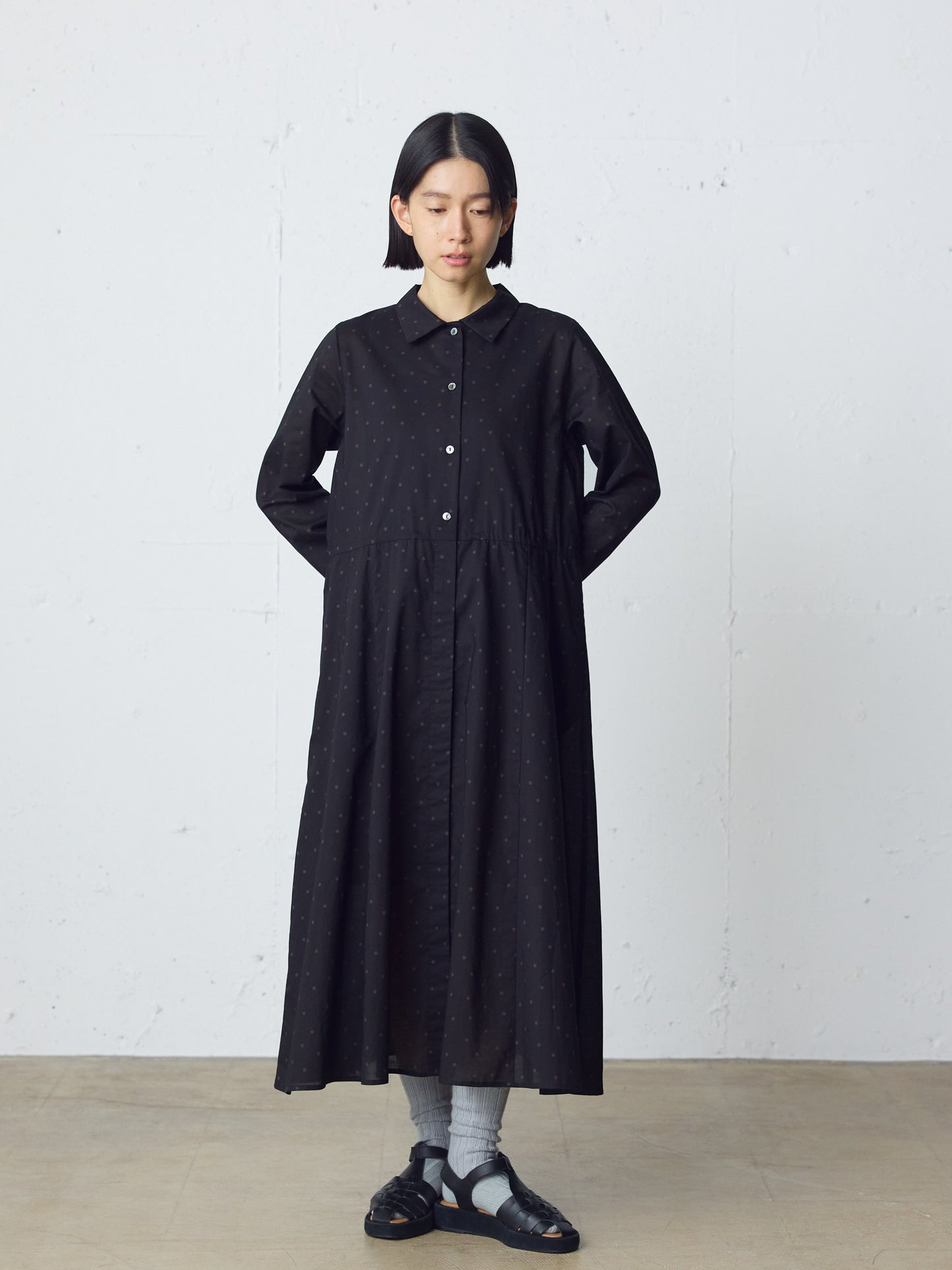 waist switching dots one-piece