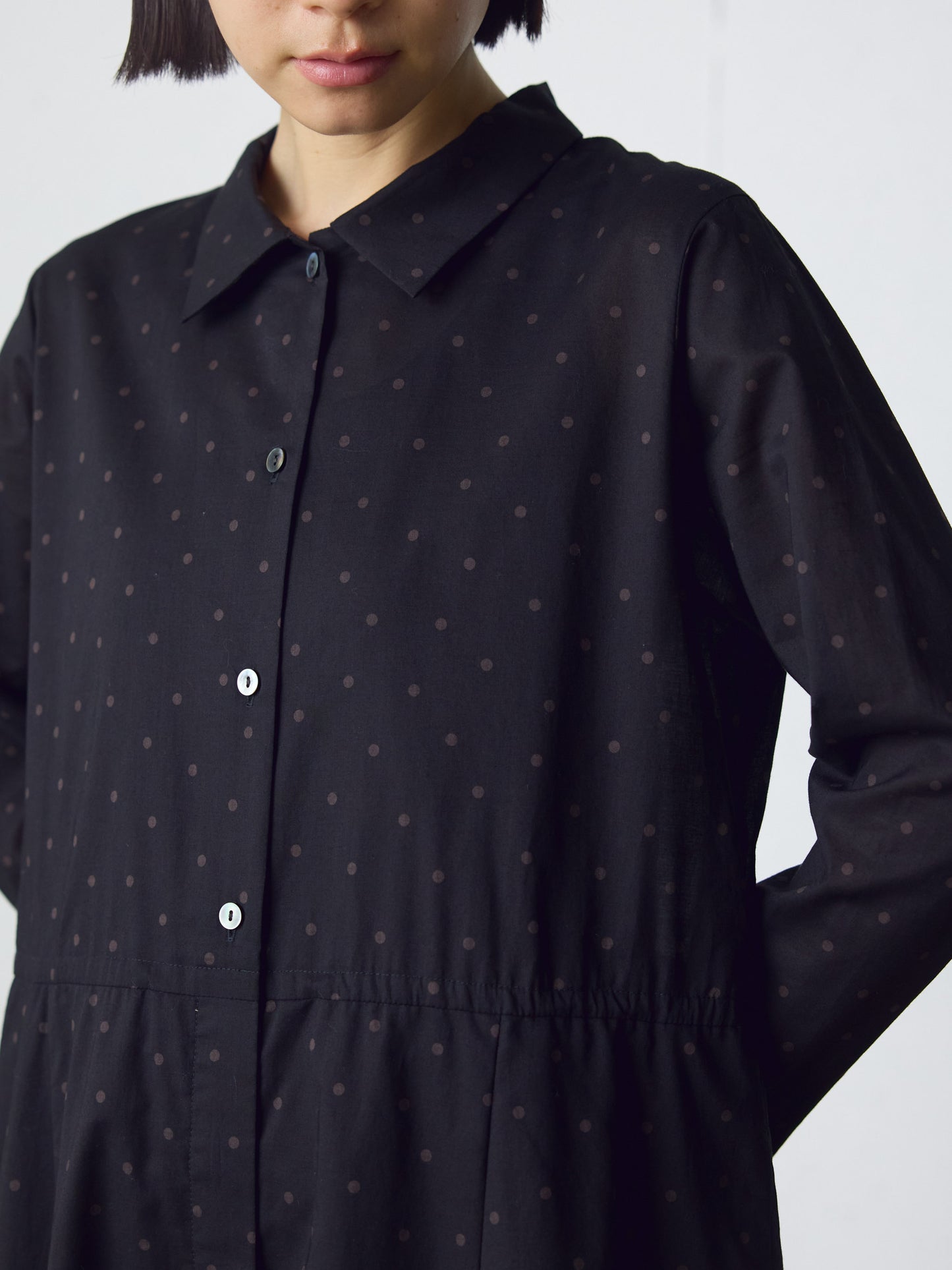 waist switching dots one-piece