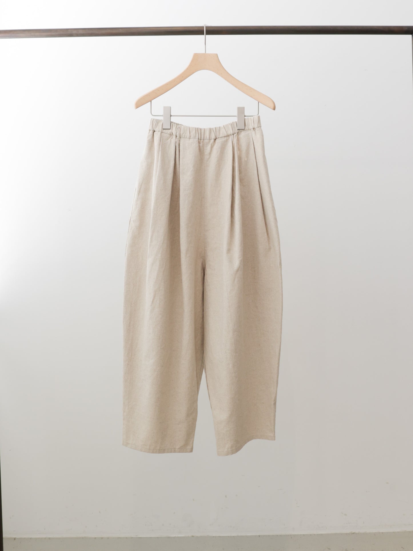 cottonlinen wide easy tapered pants