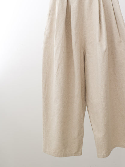 cottonlinen wide easy tapered pants