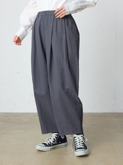 cottonlinen wide easy tapered pants