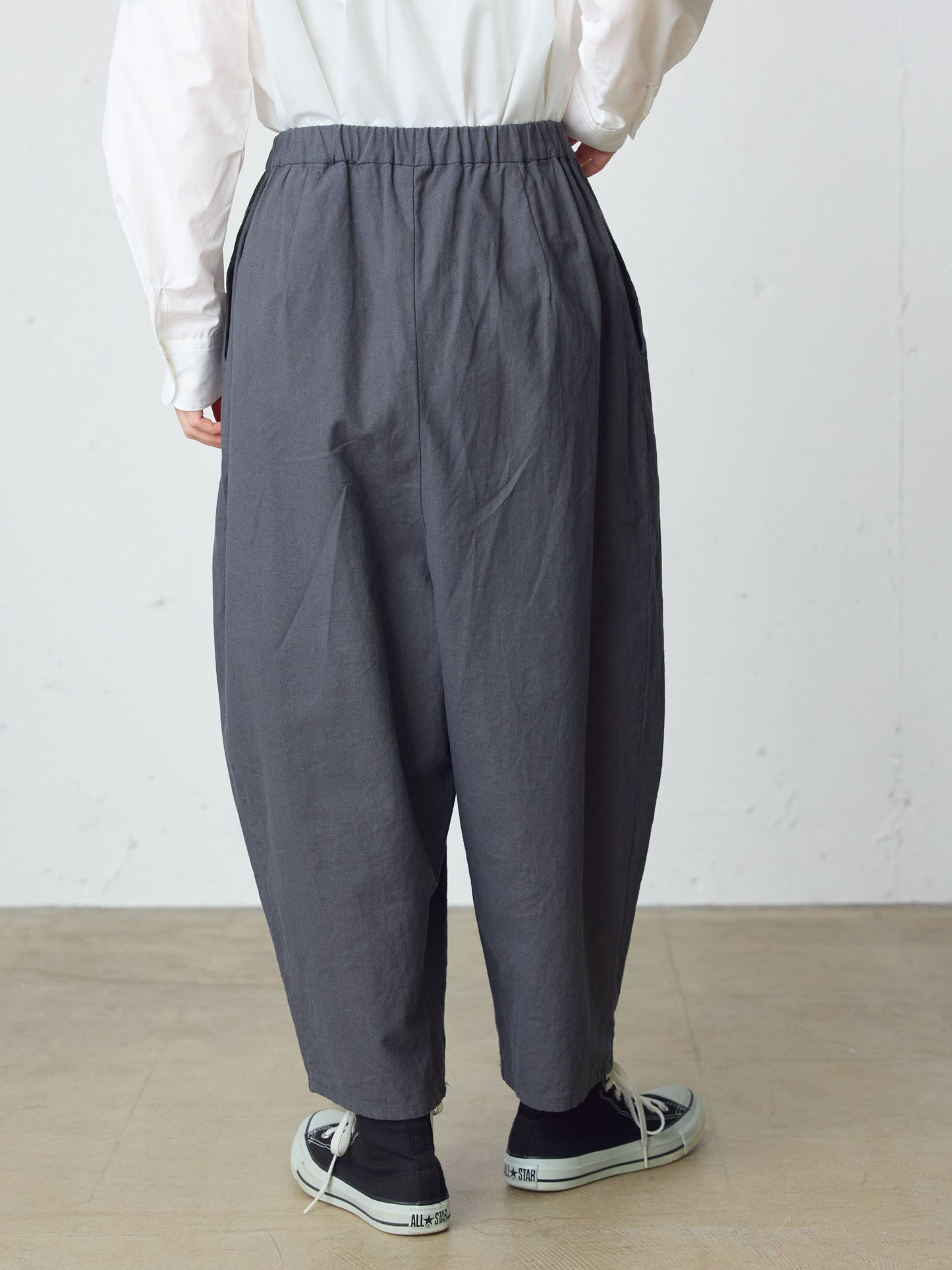 cottonlinen wide easy tapered pants