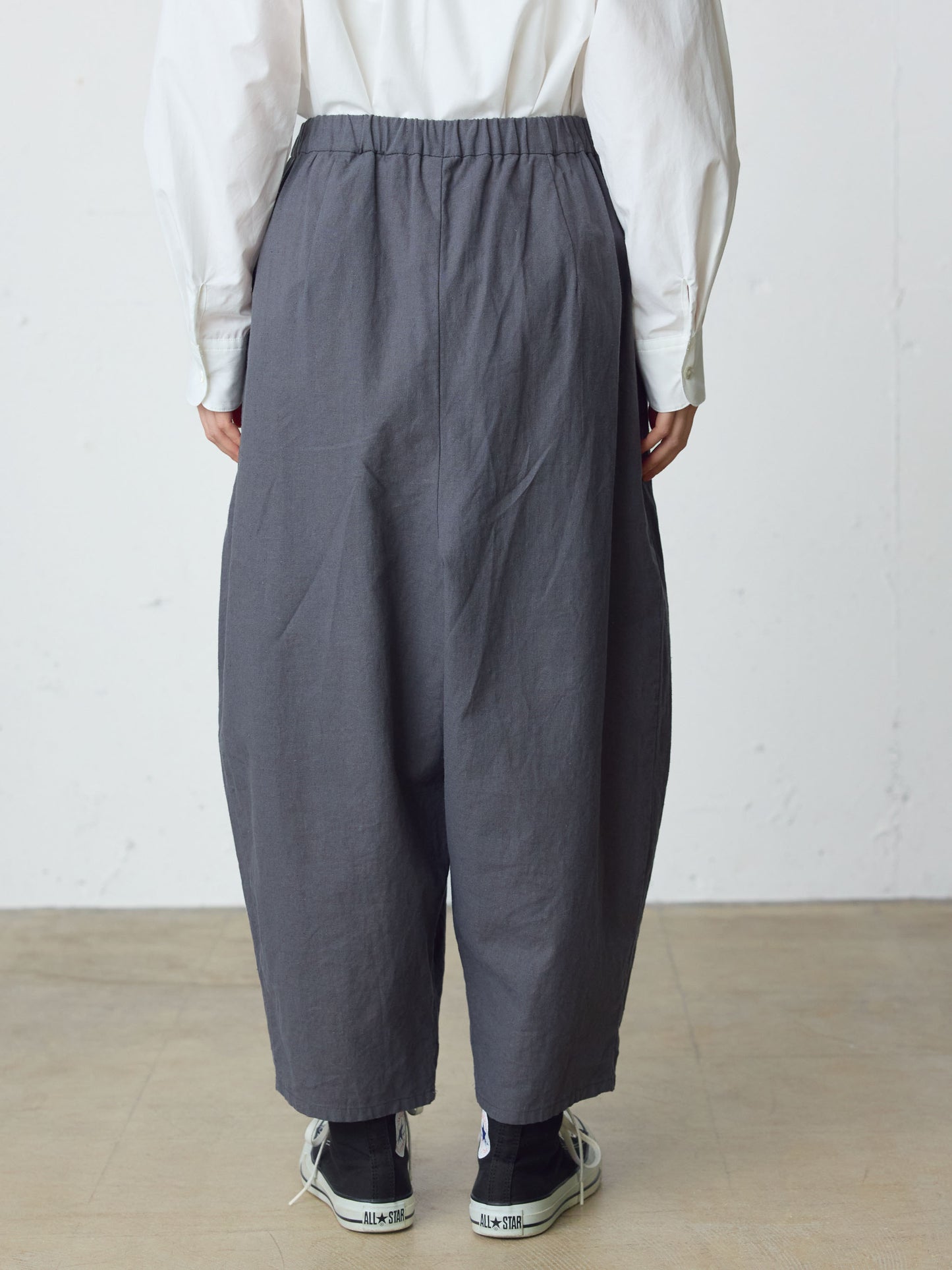 cottonlinen wide easy tapered pants